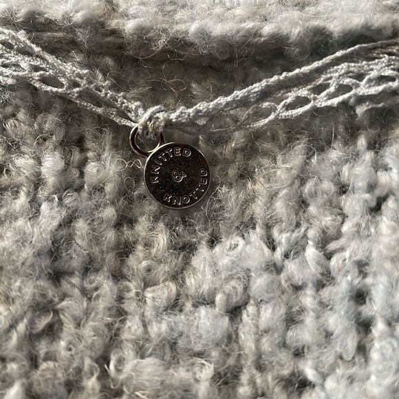 Anthropologie Knitted & Knotted Powder Blue Wool Blend & Lace Sweater X-Small - Picture 7 of 9